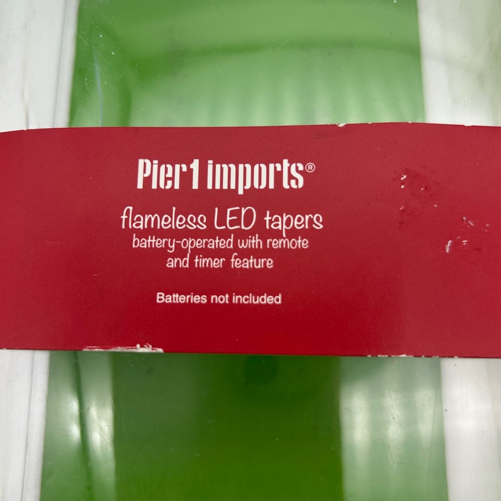 Pier 1 Imports Flameless LED Taper Candles with Remote Timer Cream Set of 4 - Picture 4 of 9